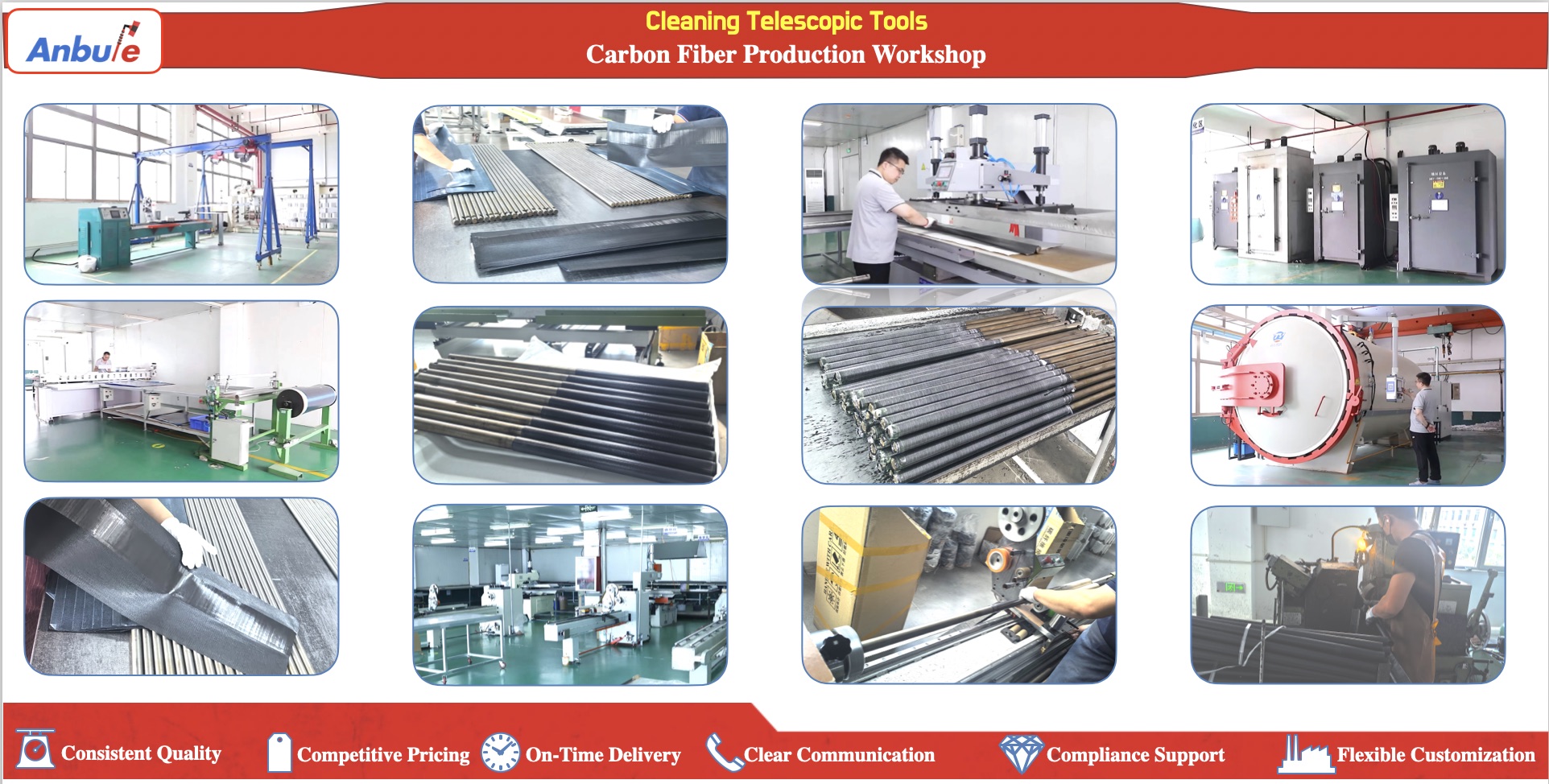 Carbon fiber telescopic pole production and assembly process overview